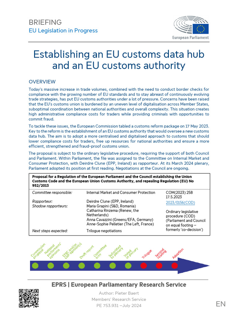 EU Customs Authority and Data Hub Reform | PDF | Customs | Value Added Tax