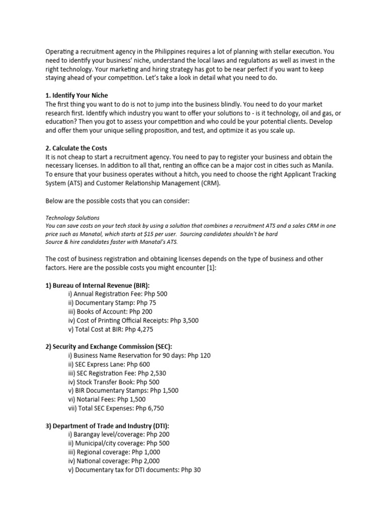 Manpower Agency Pdf Economies Business Economics