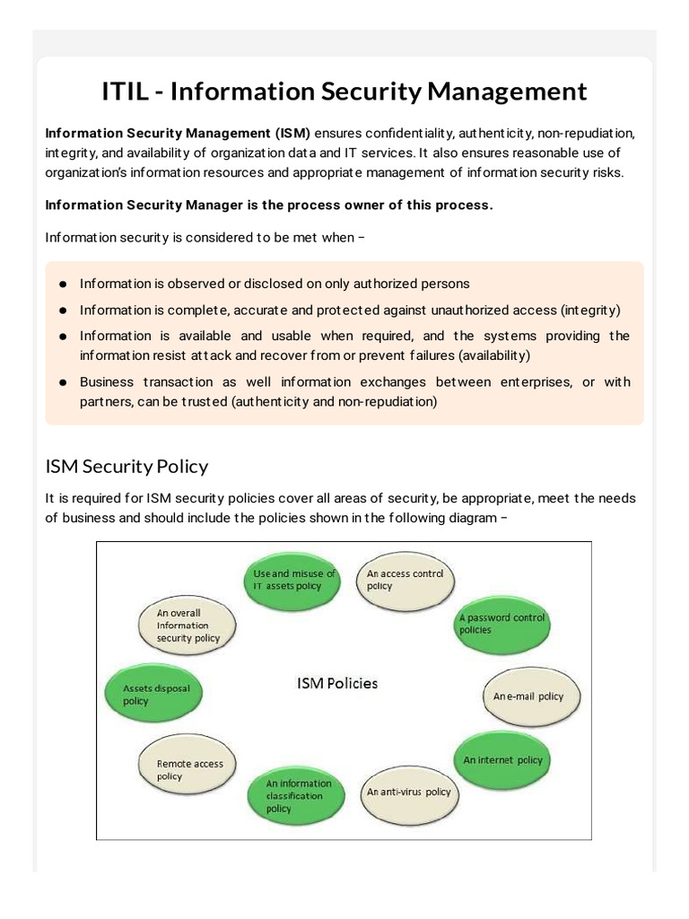 ISM Framework for Information Security | PDF | Information Security ...