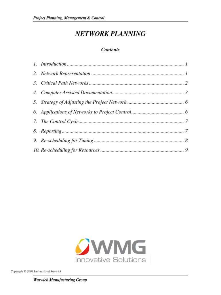 Network Planning in Project Management | PDF