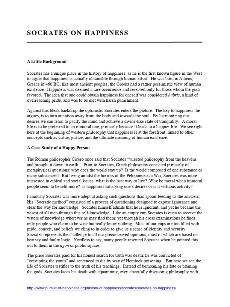 Socrates On Happiness Page PDF Socrates Pleasure(02)