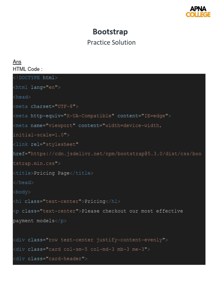 Bootstrap (Ans) | PDF