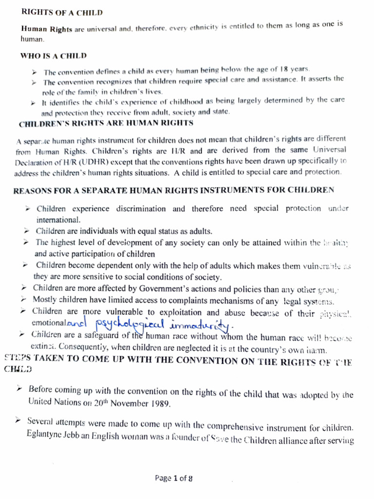 Rights of A Child G12 | PDF | Children's Rights | Convention On The ...