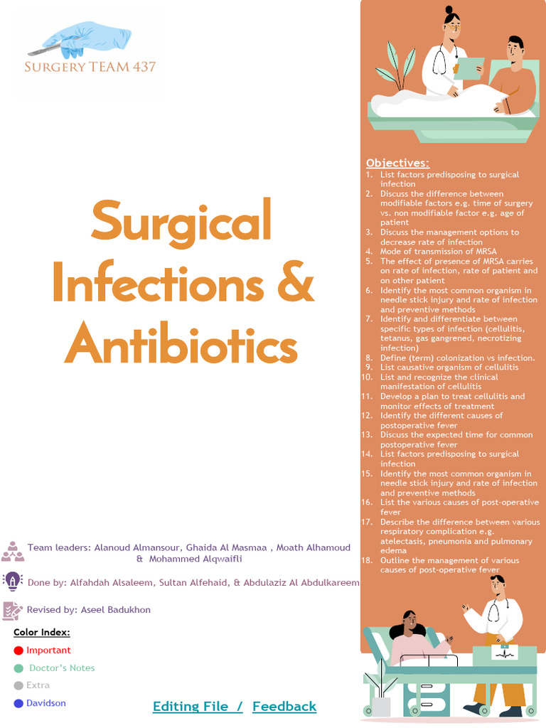 1-Surgical Infections & Antibiotics | PDF | Infection | Medical Specialties