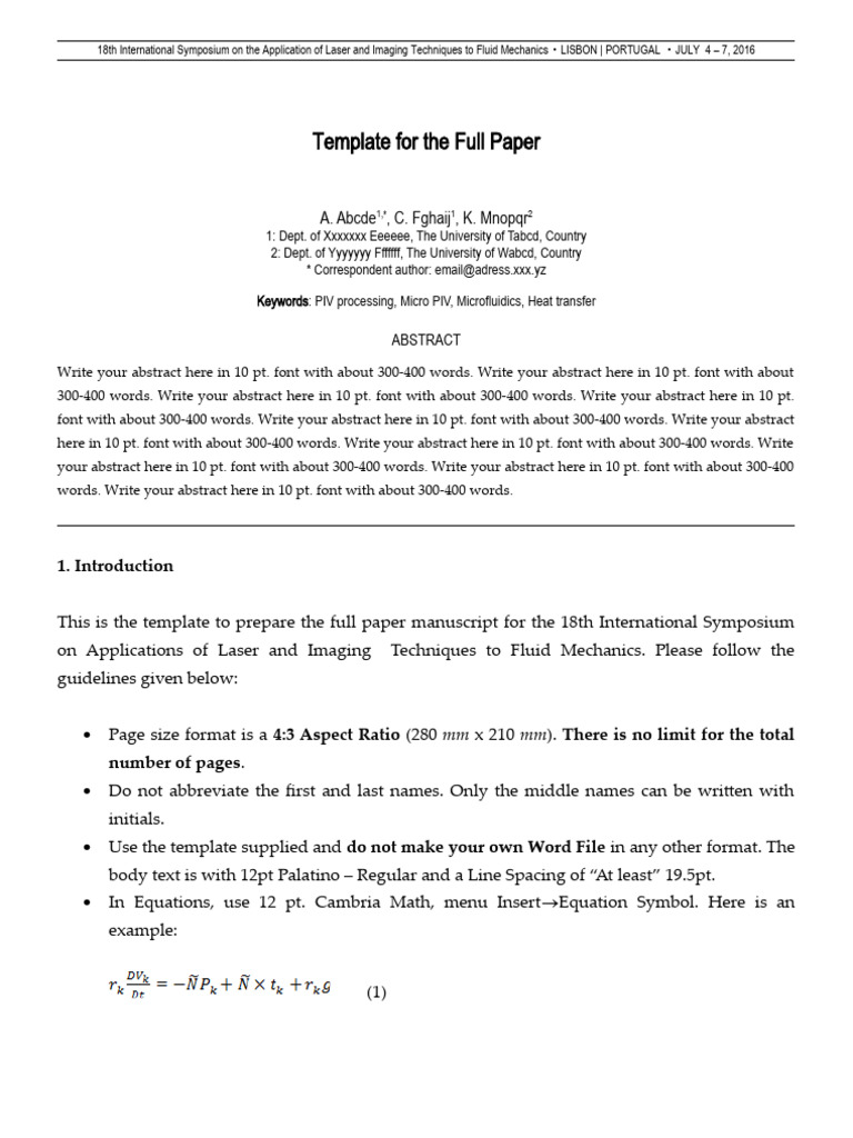 FullPaper Template | PDF | Technology & Engineering