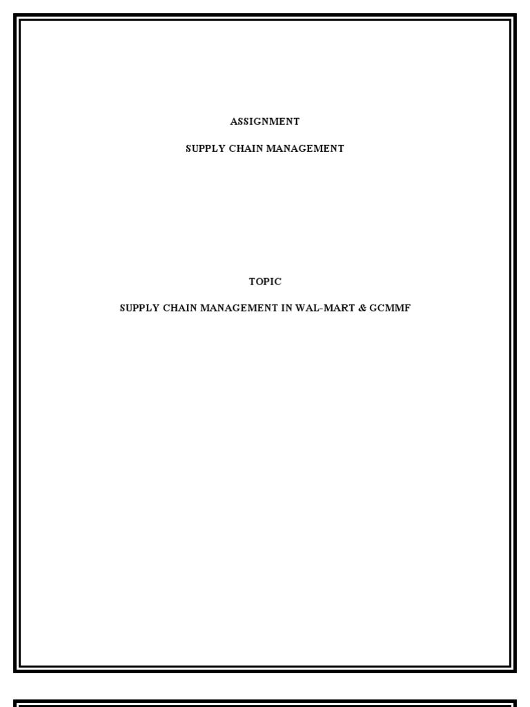 Supply Chain Management: Walmart & GCMMF | PDF | Walmart | Inventory