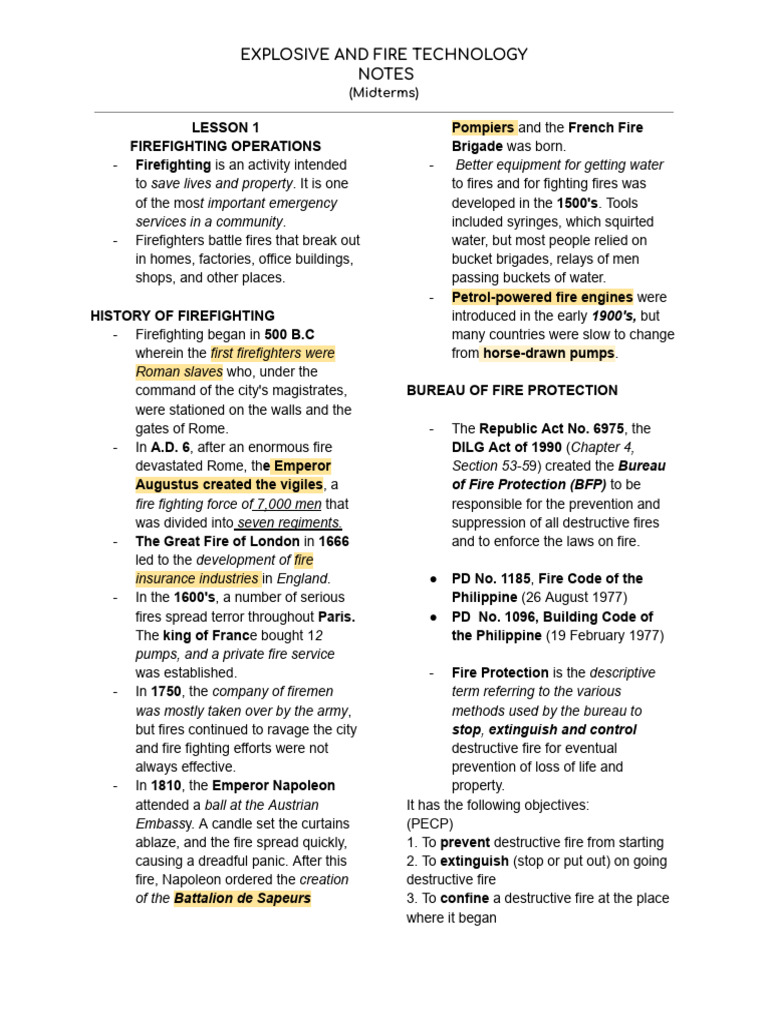 Explosive Midterms Notes | PDF | Firefighting | Fires