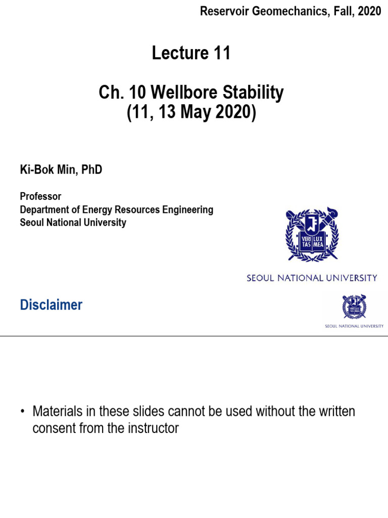 Lecture 11 Ch 10 Wellbore Stability 11 13 May V2 Download Free Pdf