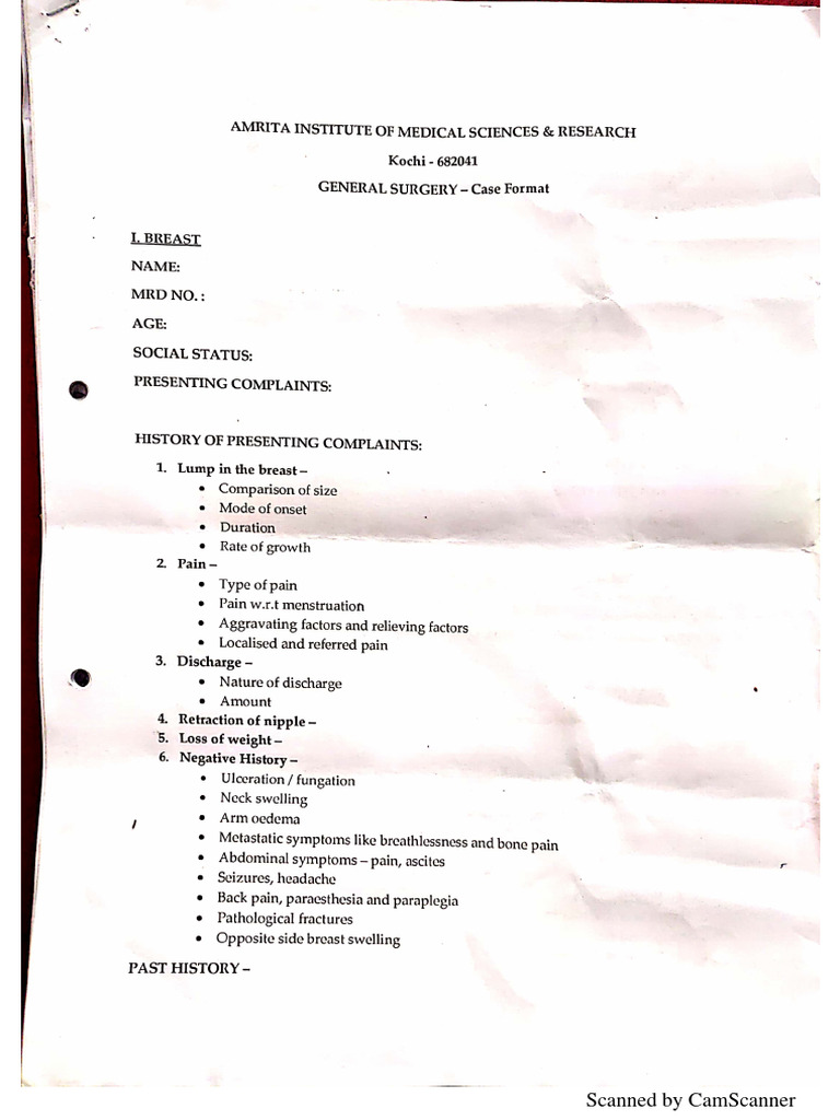 Surgery CASE FORMAT With Orthopedics | PDF