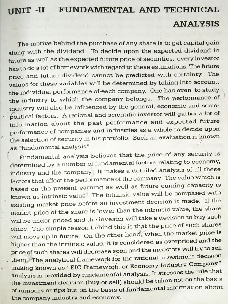 Fundamental and Technical Analysis | PDF