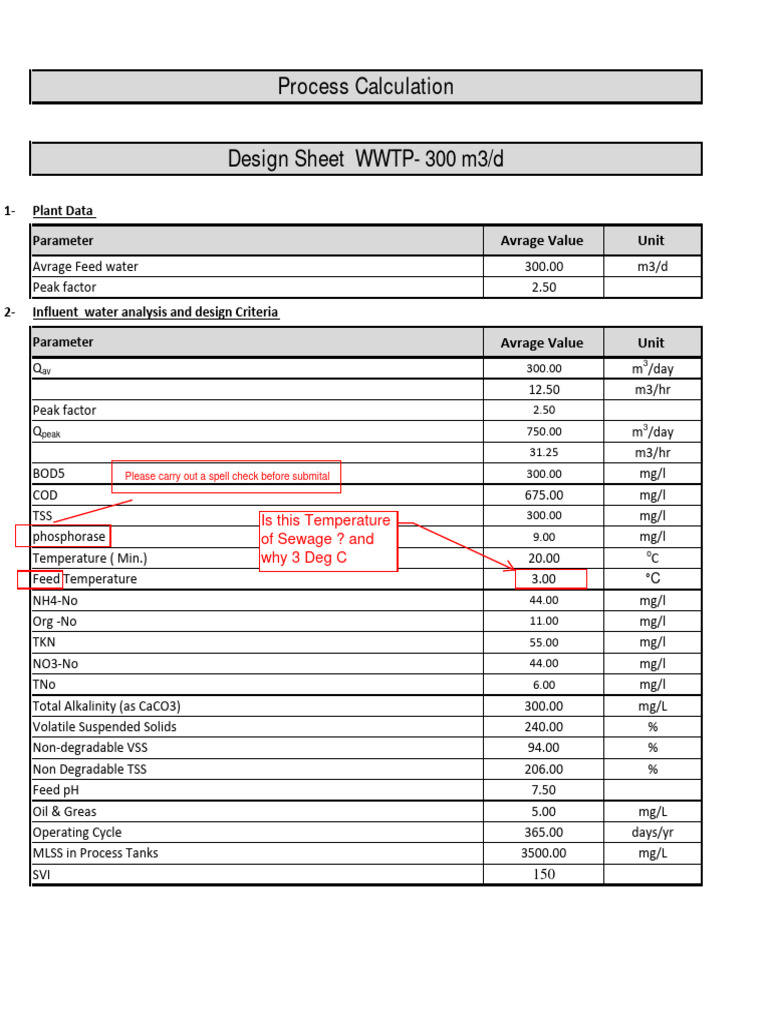 Emas Calculator for WWTP Design Data | PDF | Water Management ...
