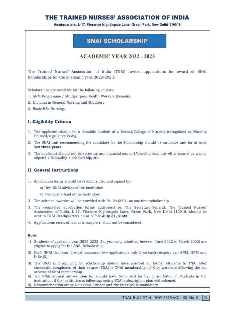 SNA Scholarship | PDF