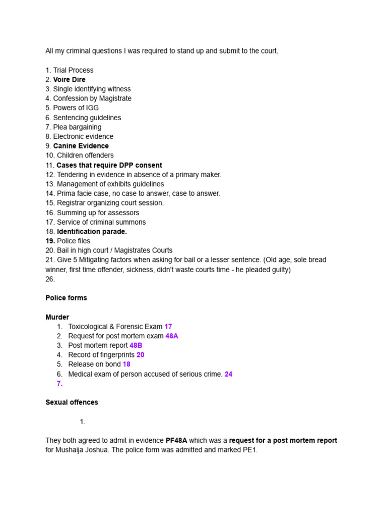 Ldc Uganda Criminal Orals Prep Pdf Plea Acquittal