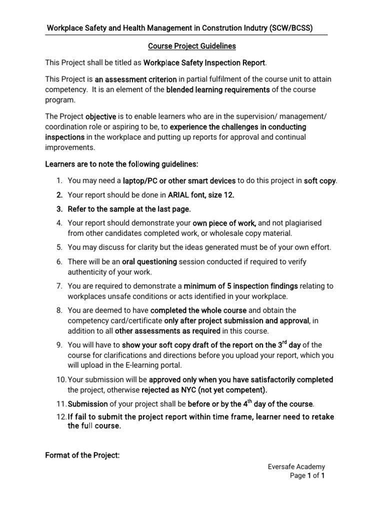 Workplace Safety Inspection Report | PDF | Occupational Safety And ...