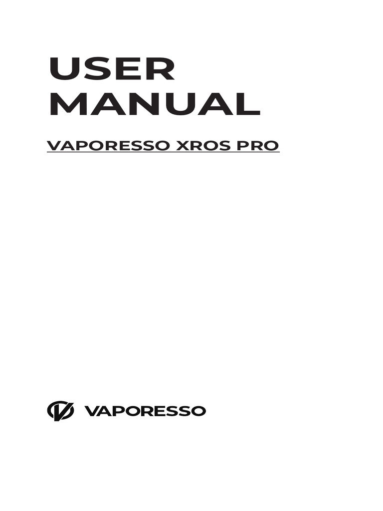 vaporesso xros manual VAPORESSO XROS PRO USER MANUAL Pdf Download main image 0