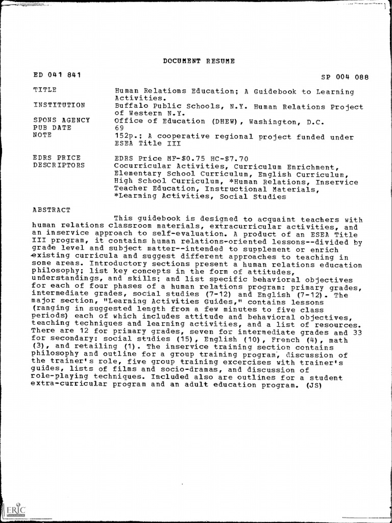 ED041841 | PDF | Teachers | Curriculum