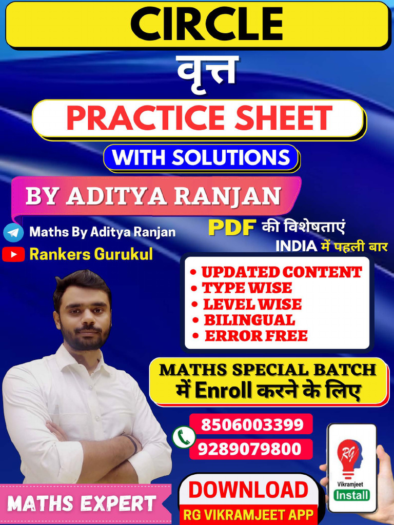 Circle Geometry Practice Questions | PDF | Circle | Analytic Geometry