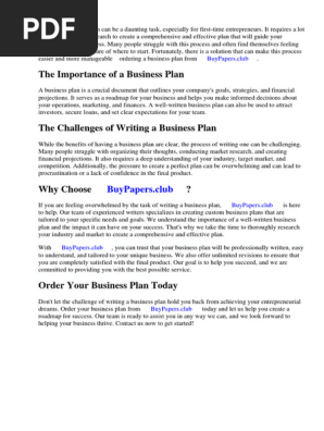 One Page Business Plan Jim Horan PDF