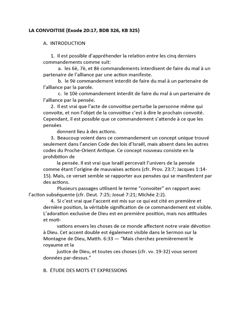 Comprendre la Convoitise Biblique | PDF | Dieu | Contenu de la Bible
