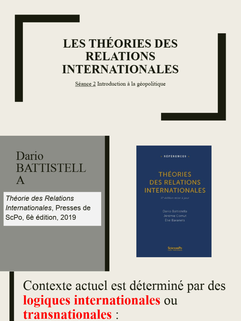 Théories des Relations Internationales | PDF | État | Démocratie