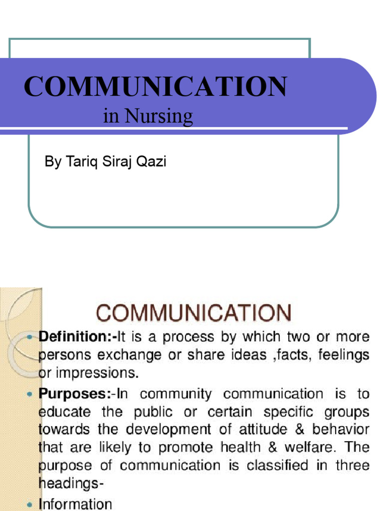 Effective Communication in Nursing | PDF | Communication | Nonverbal ...