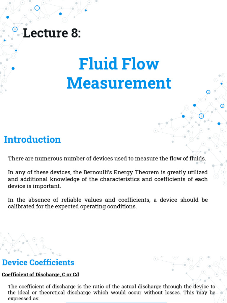 Fluid Flow Measurement Techniques | PDF | Mechanics | Fluid Dynamics