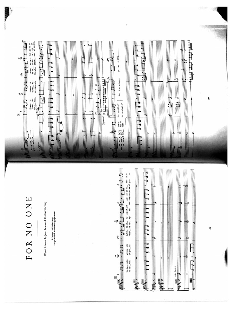 For No One - Beatles | PDF
