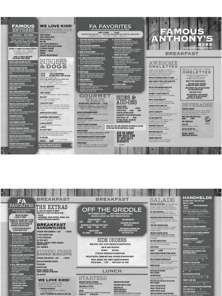 Full Menu | PDF