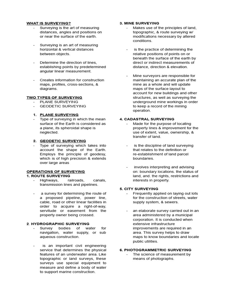 WHAT IS SURVEYING DEFINITION visual data 2