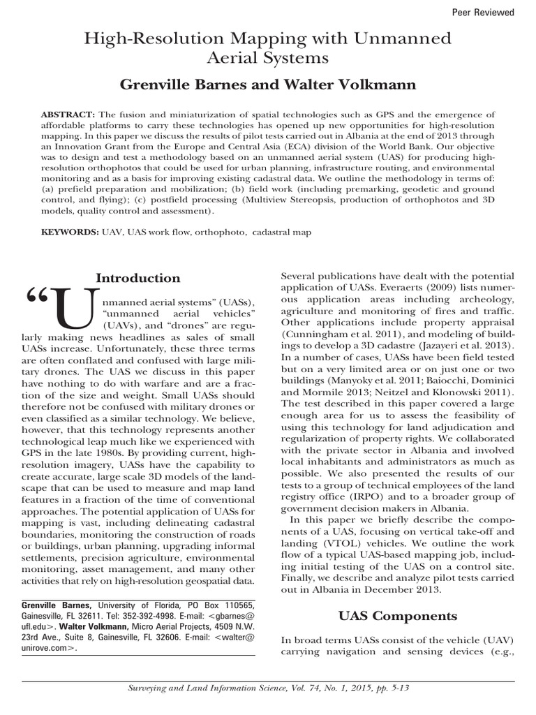 UAS High-Resolution Mapping Methodology | PDF | Unmanned Aerial Vehicle ...