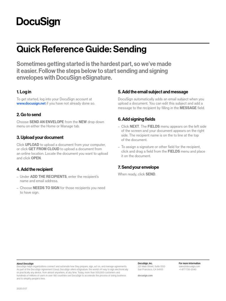 DocuSign Esignature Quick Reference Guides | PDF | Internet ...