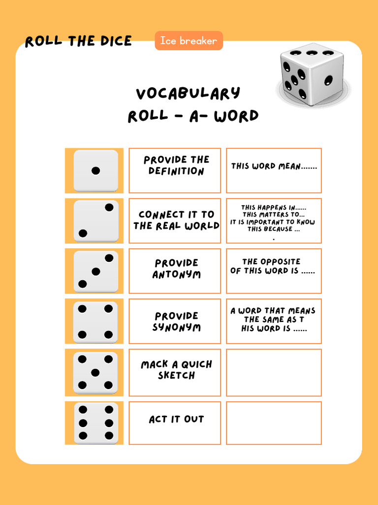 Roll The Dice Icebreaker BTS PDF