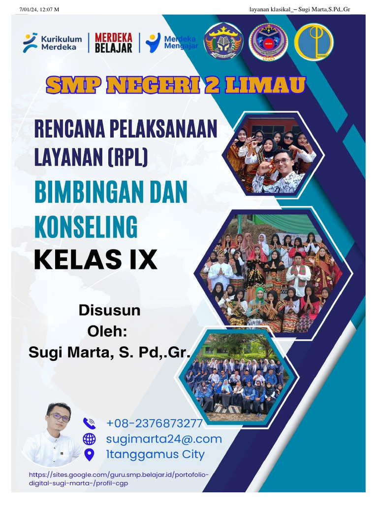 Rencana Pelaksanaan Layanan RPL Klasikal | PDF