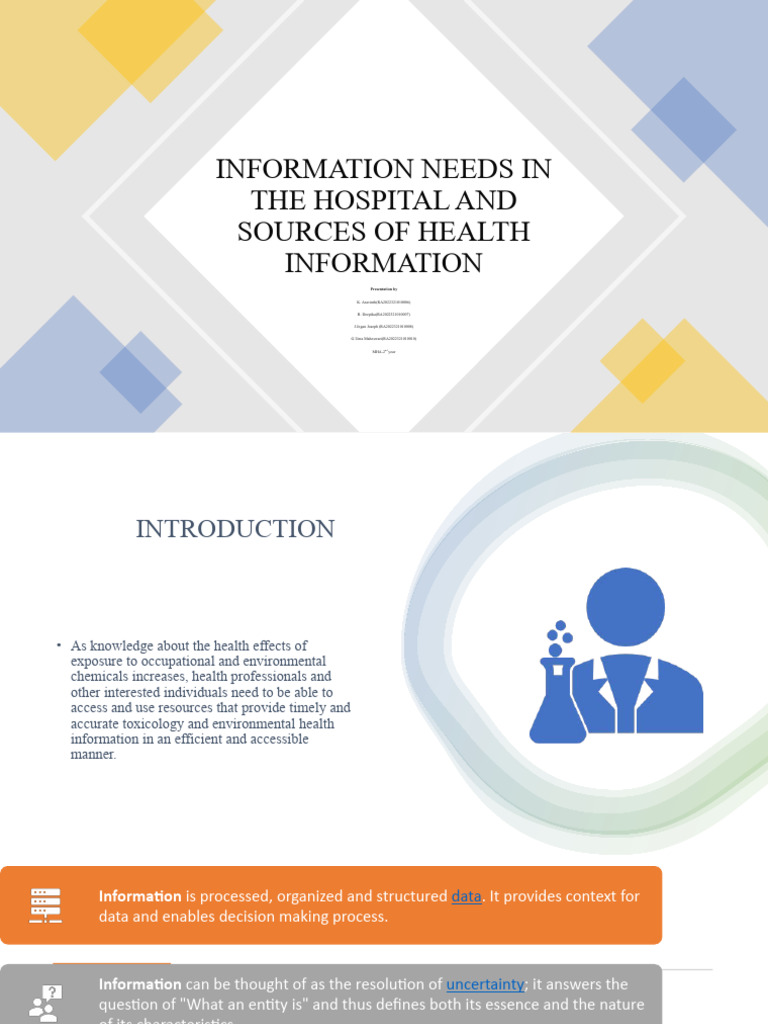 Hospital Health Information Needs | PDF | Information | Health Informatics