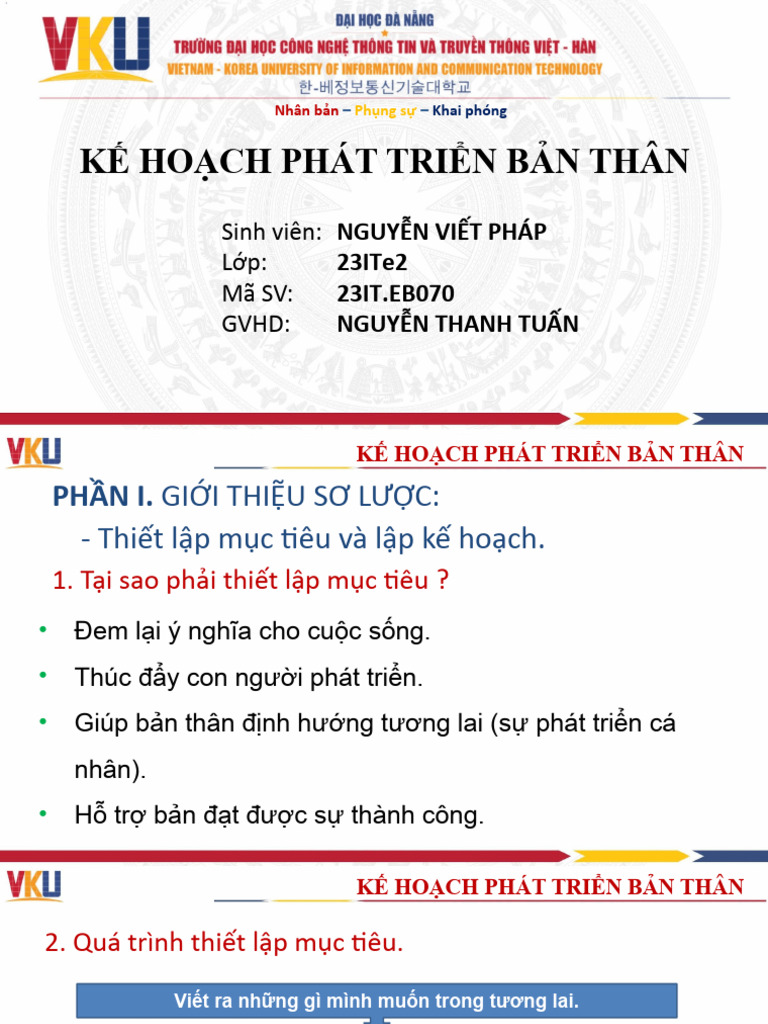 Ke Hoach Phat Trien Ban Than - Nguyen Viet Phap | PDF