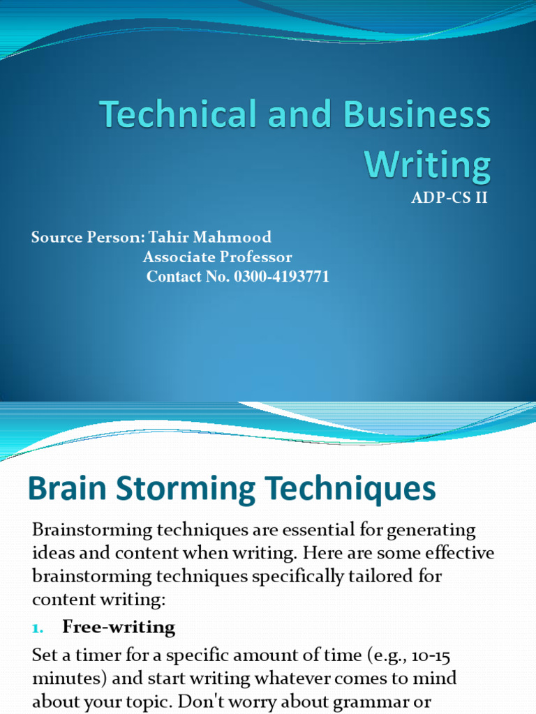 Effective Brainstorming Techniques | PDF | Brainstorming | Human ...
