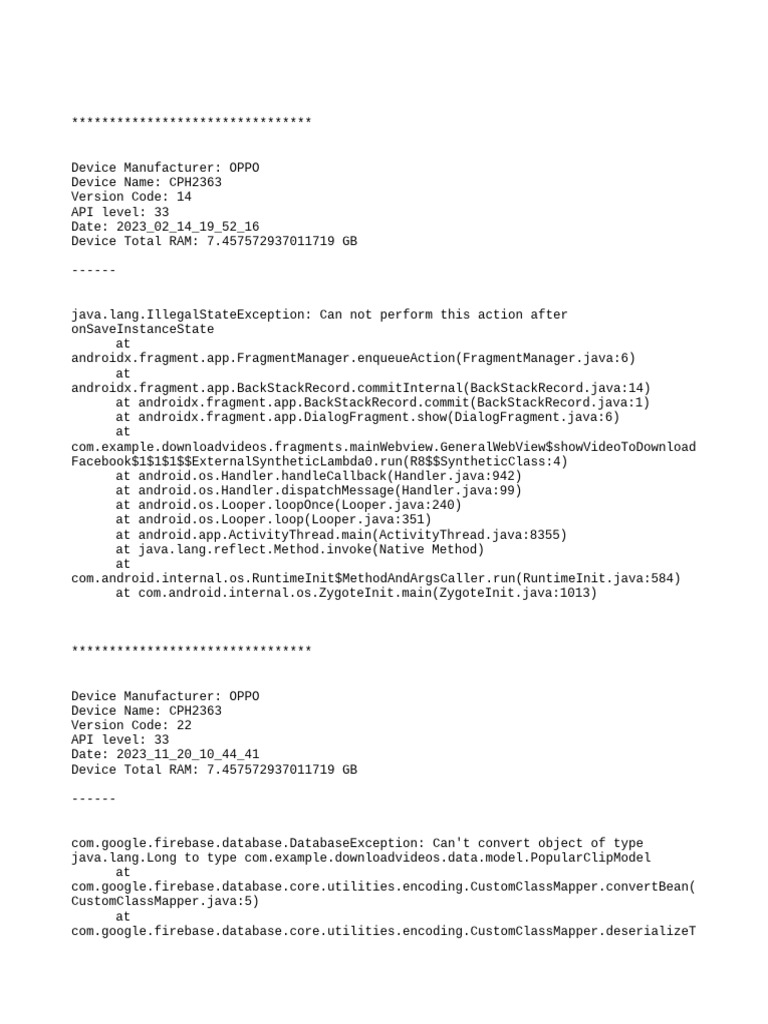 CrashReport 1676386336268 | PDF | Java (Programming Language) | Android ...