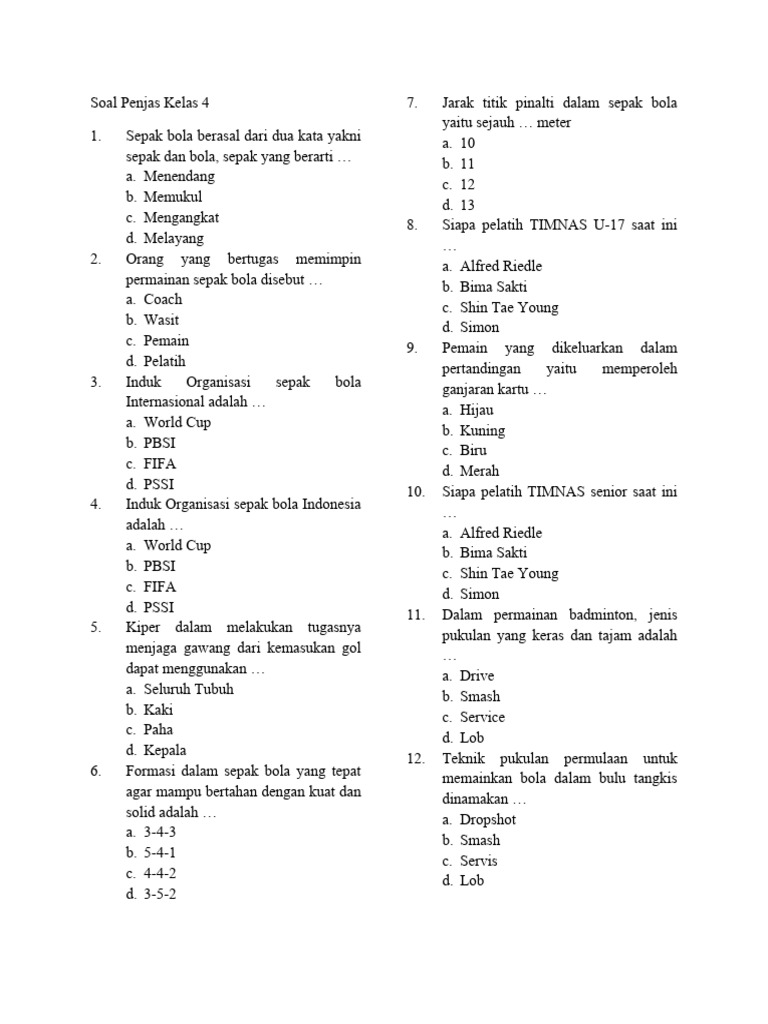 Mempersiapkan Diri: Panduan Lengkap Mengunduh Soal PAT Penjas Kelas 4 Semester 2 Tahun 2018