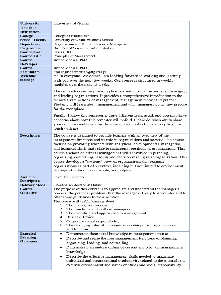 Course Outline LPoM | PDF | Learning | Knowledge