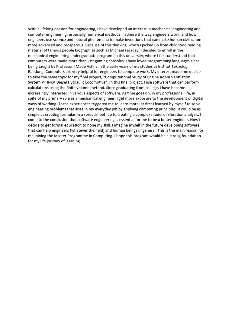 Aspiring Engineer's Journey | PDF
