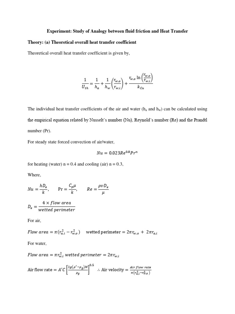 Fluid Friction and Heat Transfer Analysis | PDF | Heat Transfer | Fluid ...