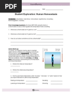 Human Thermoregulation Homeostasis Gizmo