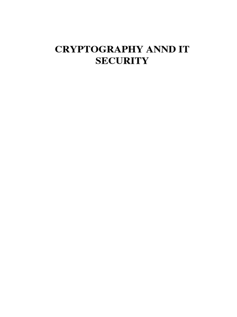 Cryptography and IT Security Overview | PDF | Cryptography | Cryptanalysis