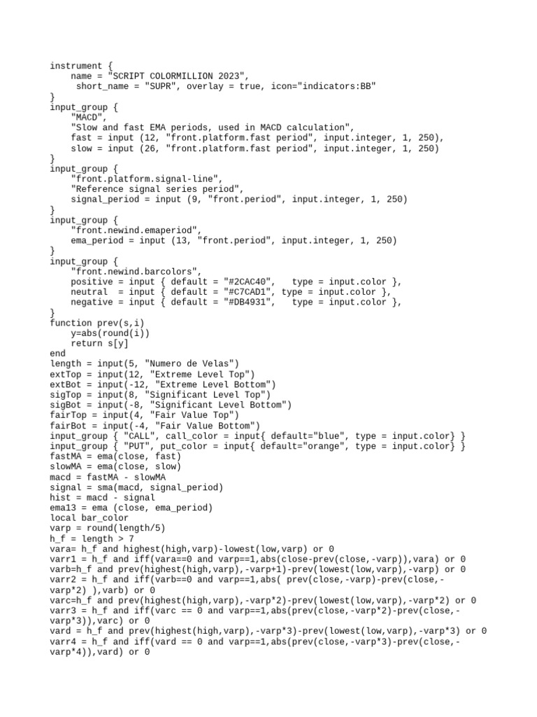 MACD and EMA Trading Script 2023 | PDF | Economic Forecasting ...