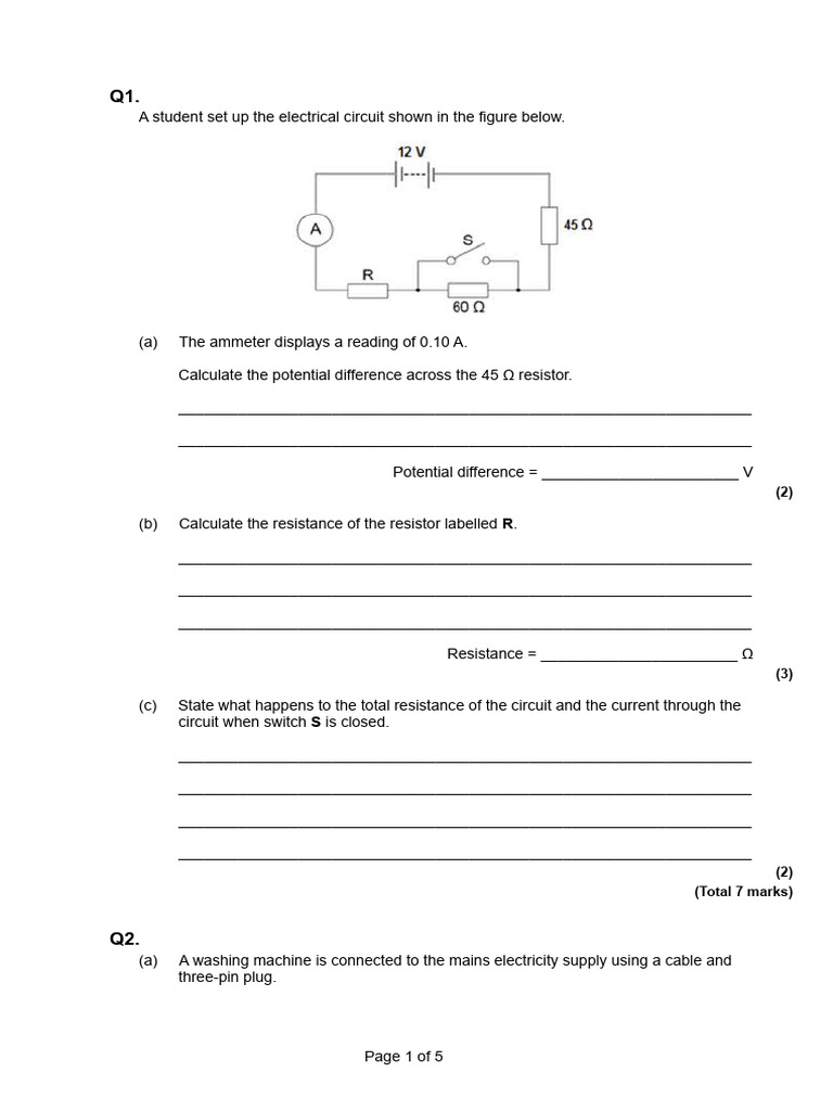 Electrical Safety and Circuit Analysis | PDF | Electrical Resistance ...
