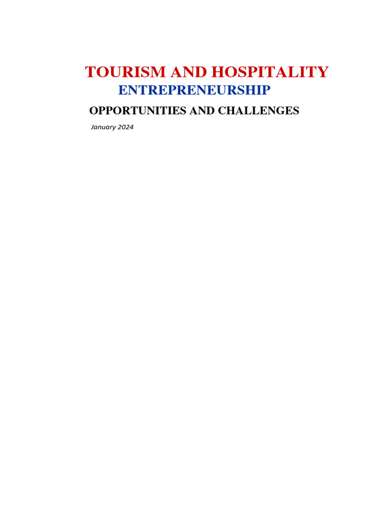 Tourism and Hospitality Entrepreneurship | PDF | Entrepreneurship | Tourism