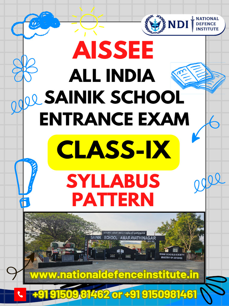 SAINIK SCHOOL SYLLABUS FOR CLASS 9 PDF DOWNLOAD 2026 intelligence overview