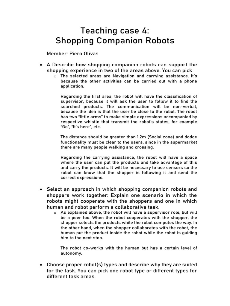 Teaching case 4 pdf robot robotics