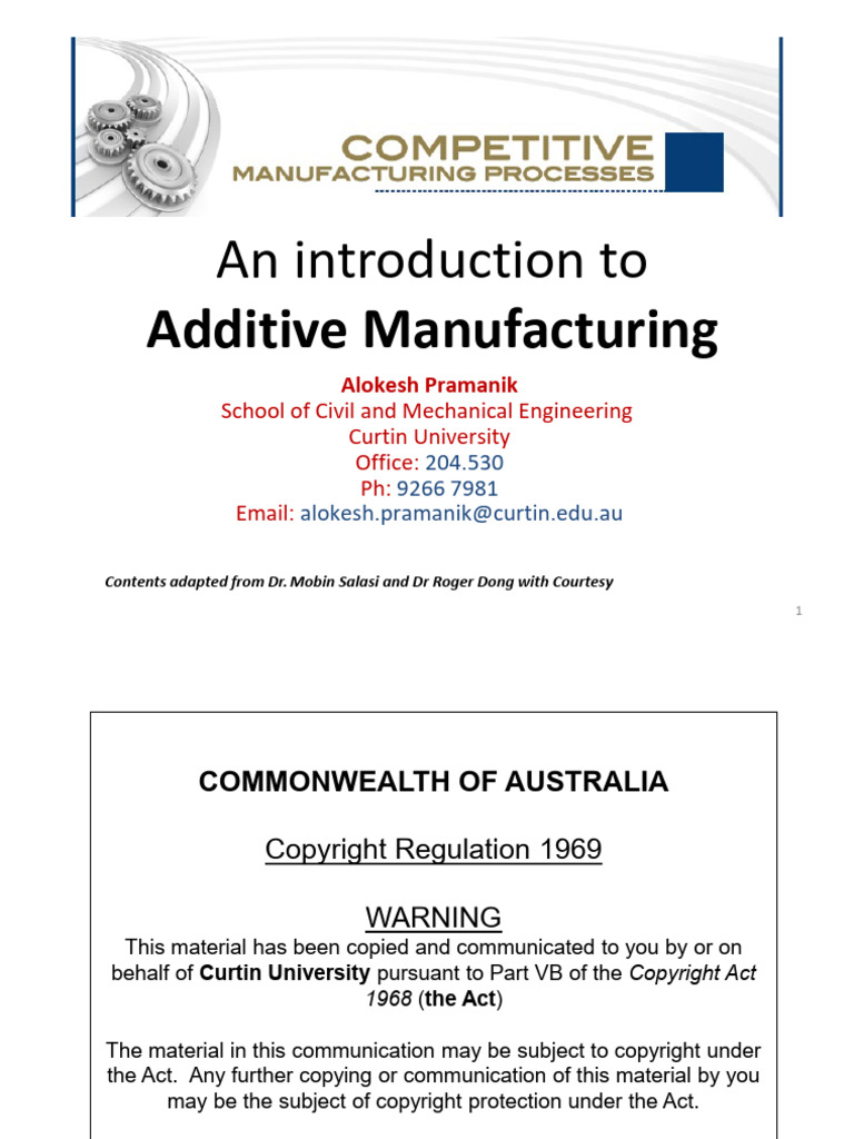 Lecture 7 Additive Manufacturing Pdf 3 D Printing Materials