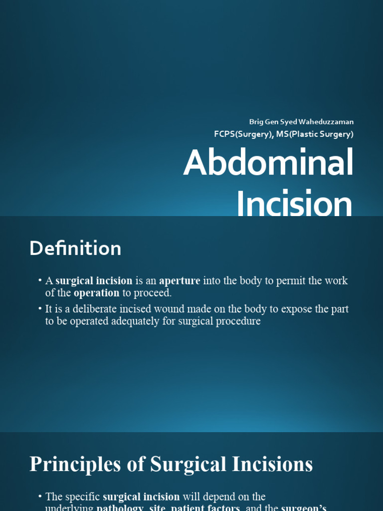 Understanding Surgical Incisions | PDF | Abdomen | Surgical Specialties